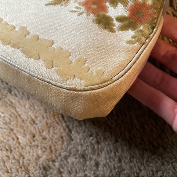 RARE 50’s Bienen Davis Velvet Floral Carpet Chenille Purse Bag - Picture 12 of 15